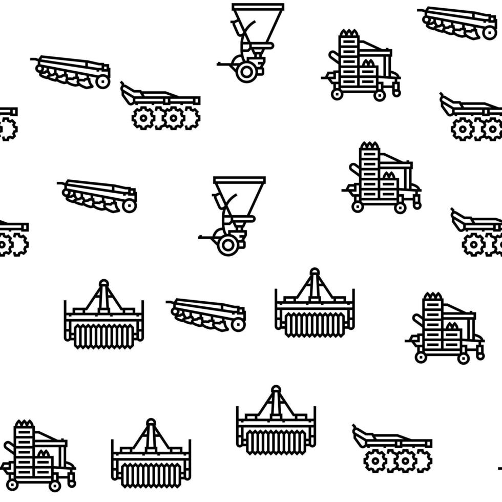 Farm Equipment And Transport Vector Seamless Pattern