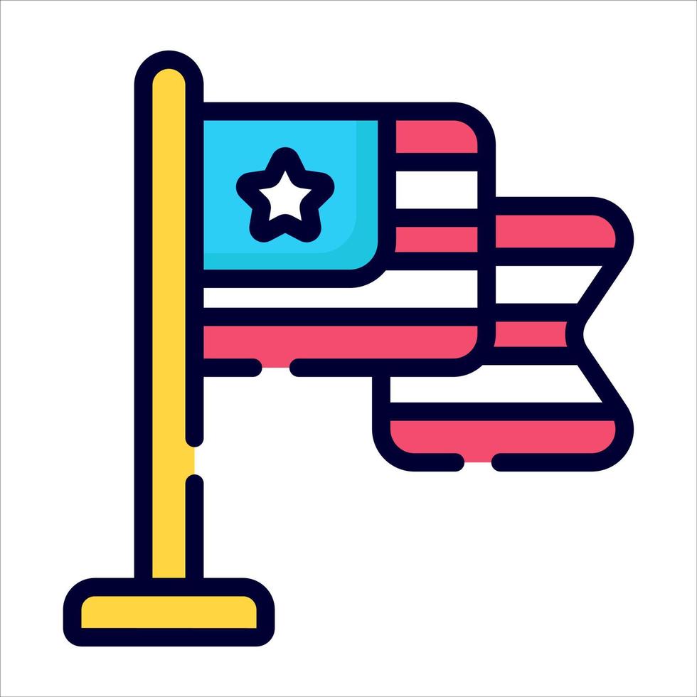 USA flag icon, vector design usa independence day icon.