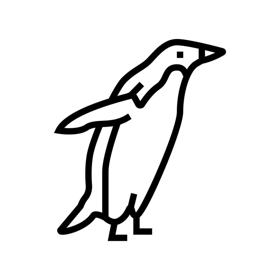 pingüino pájaro línea icono vector ilustración