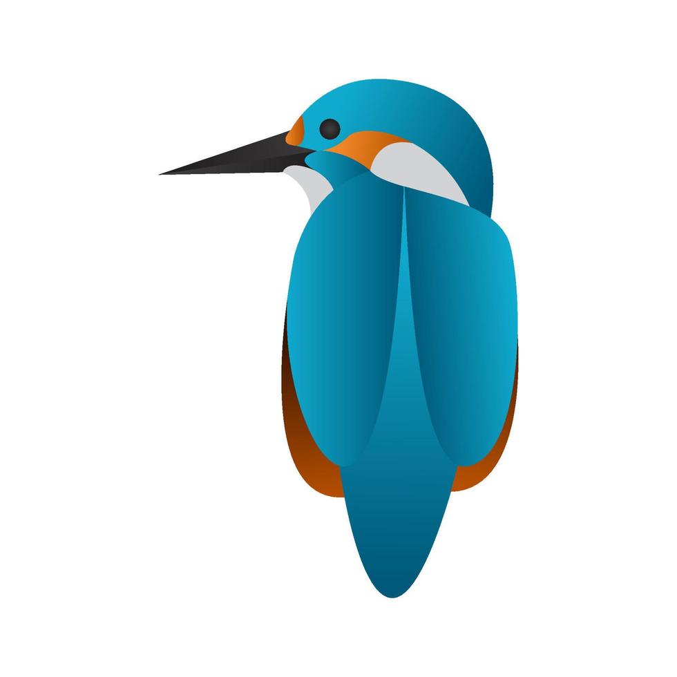 gradient kingfisher bird vector illustration
