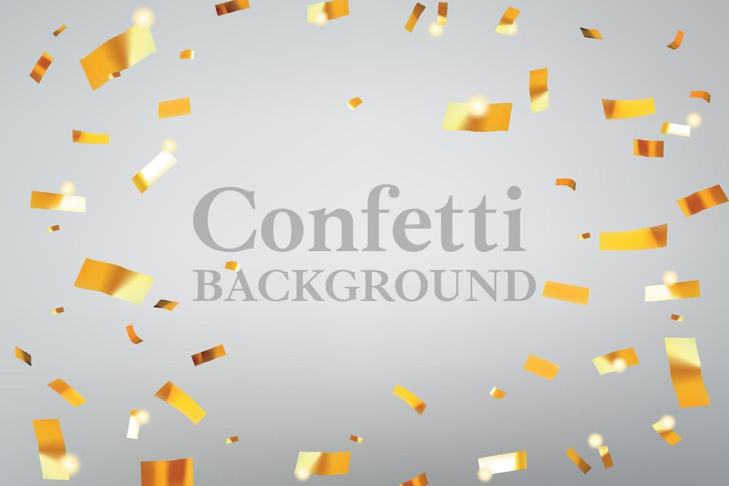 Realistic gold confetti background vector