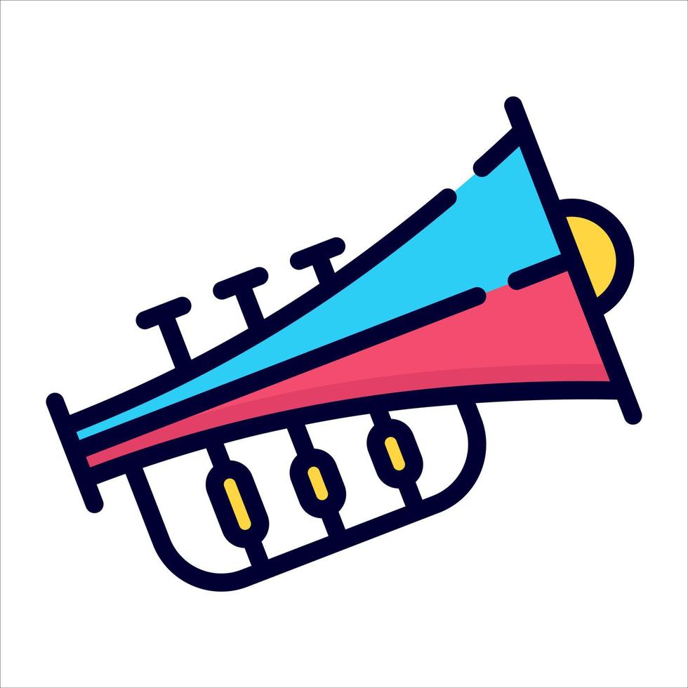 trumpet, horn icon, vector design usa independence day icon.