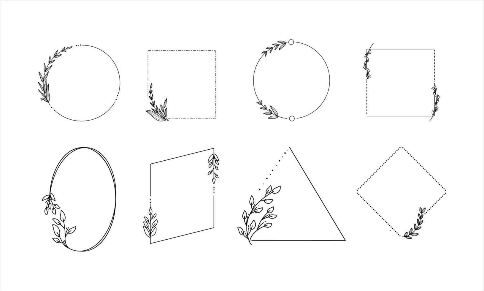 colección de hojas de marco de borde de forma vector