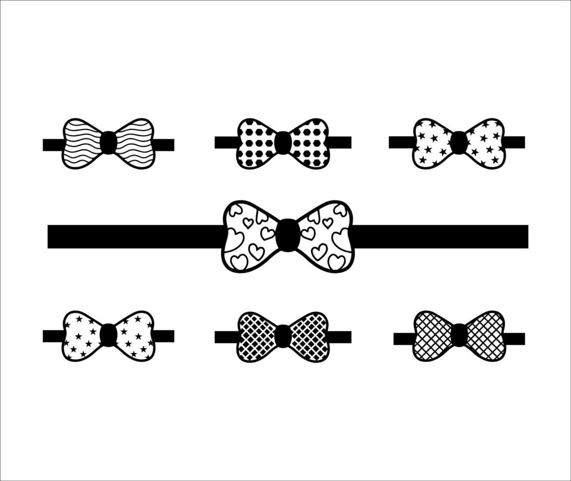 Set of Bowtie Illustrations on White Background vector