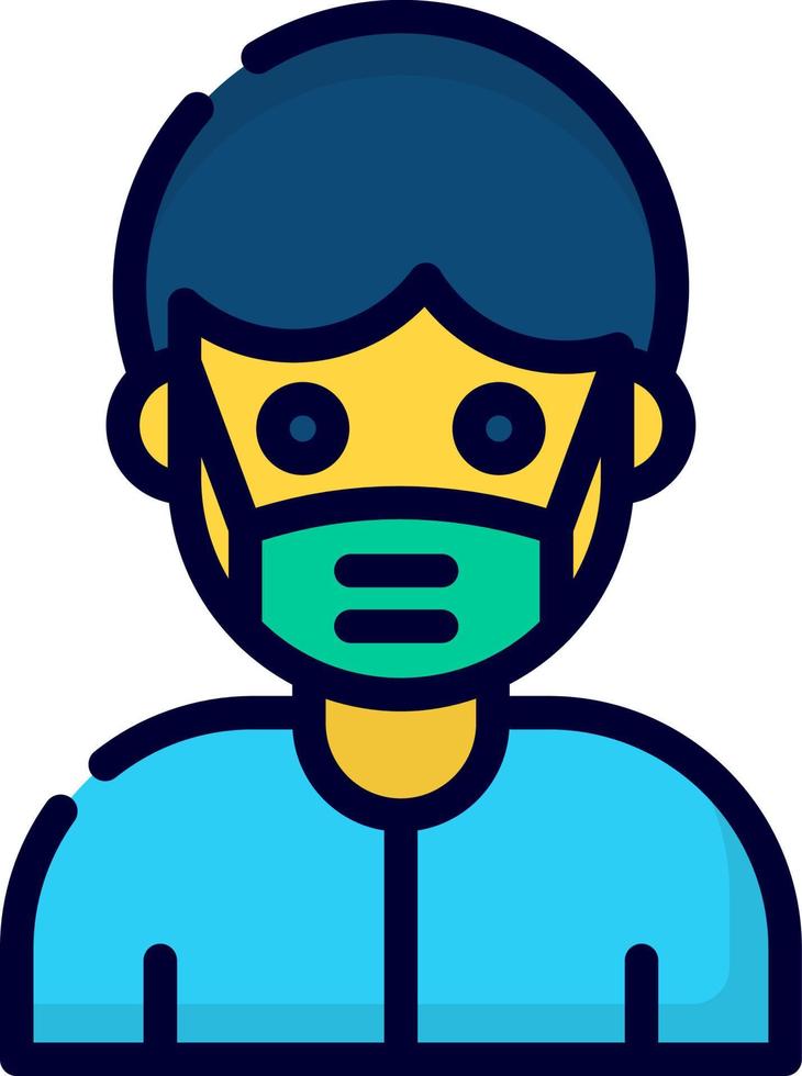 wearing face mask icon, healthcare and medical icon. vector