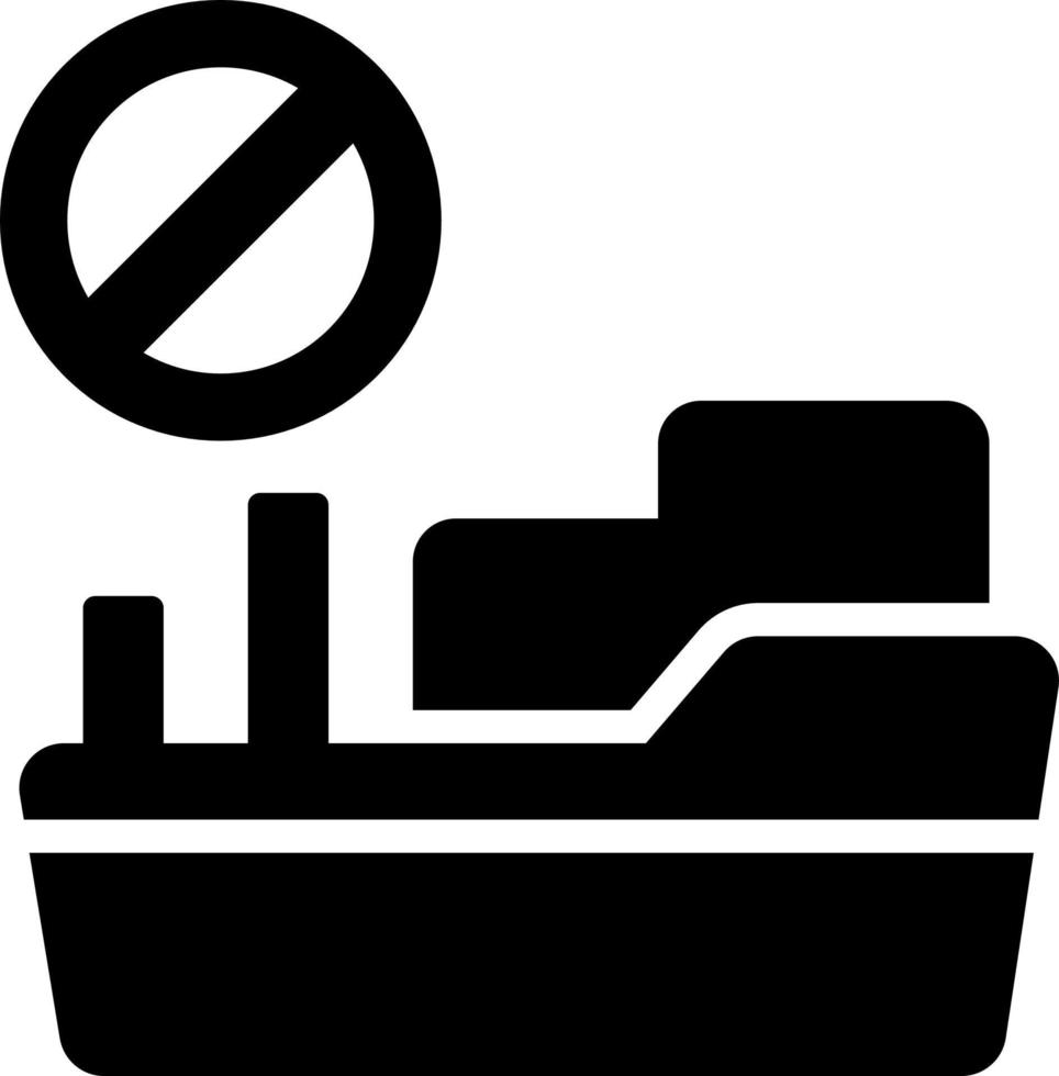 ícono de barco prohibido, ícono médico y de atención médica. vector