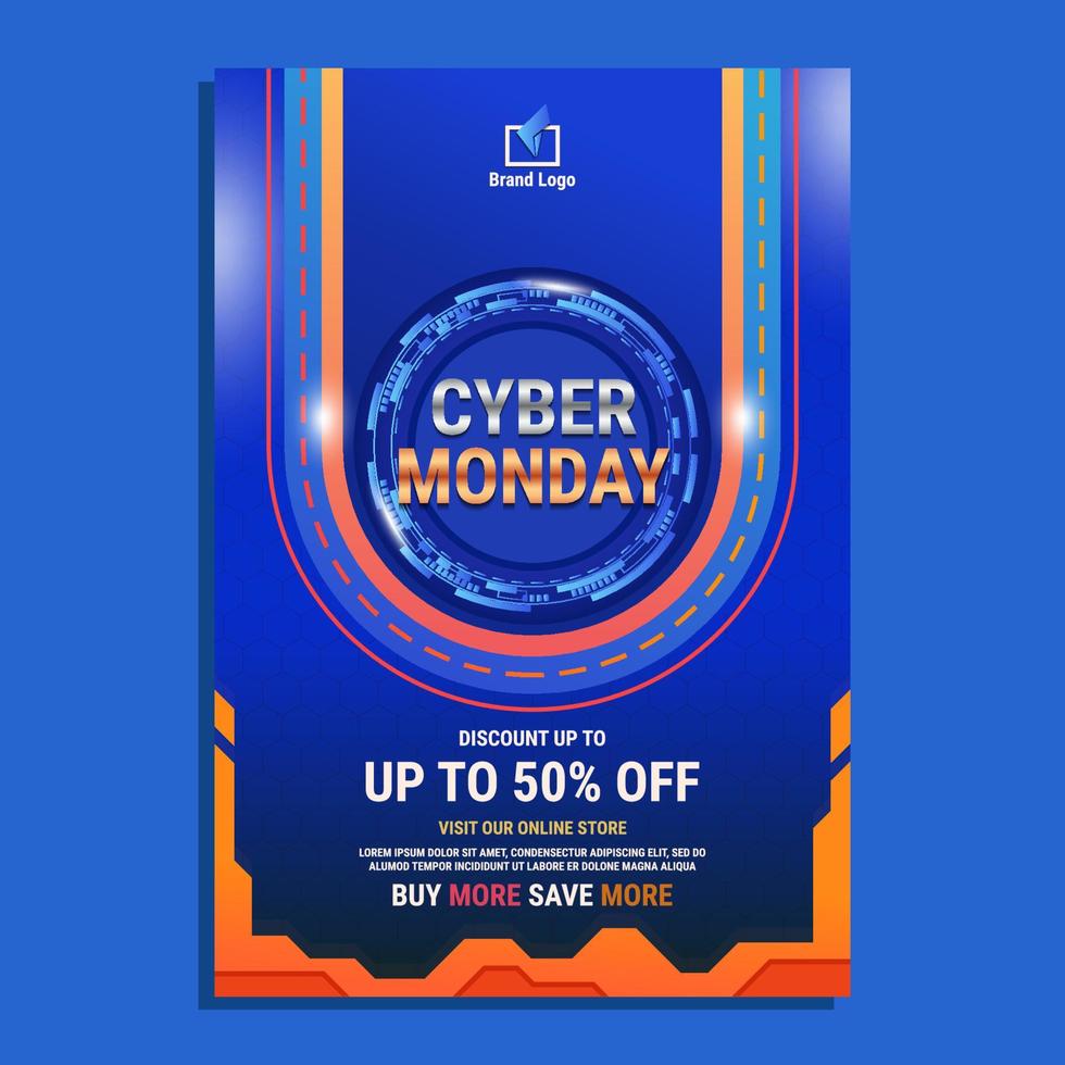 Template of Cyber Monday Poster vector