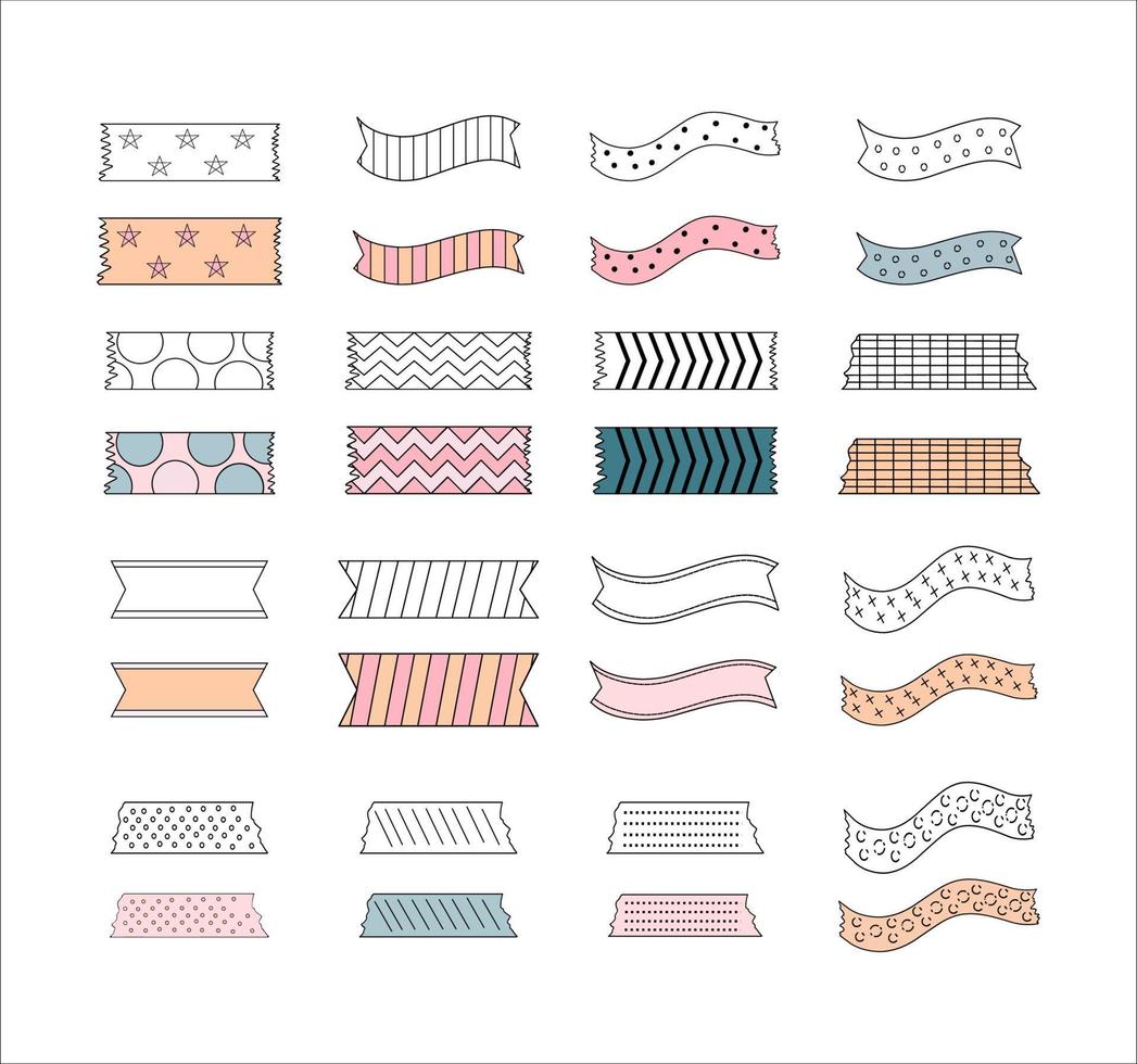 Set of Decoration Tape Strip vector