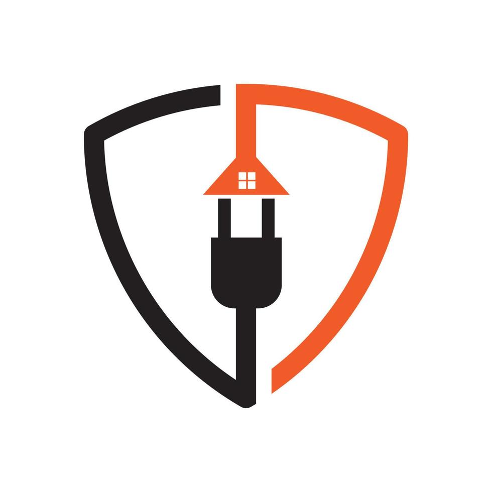 home shield electric logo concept vector