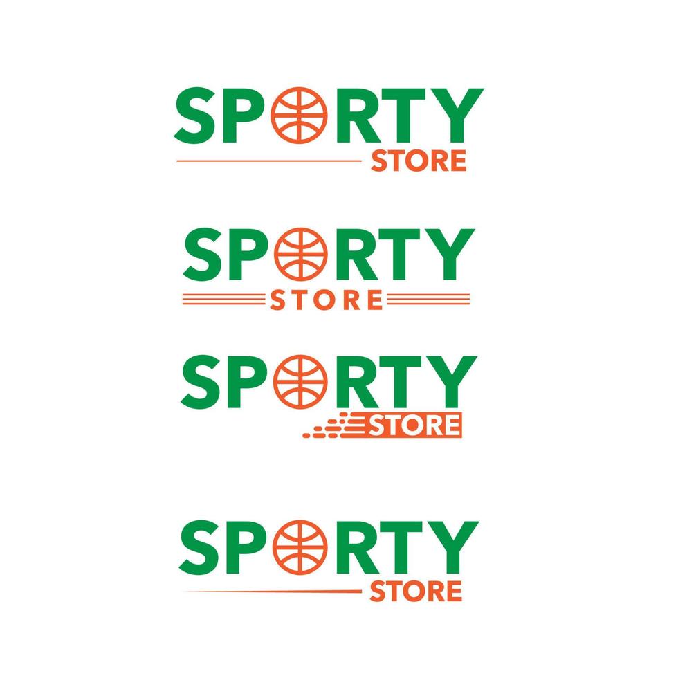 sporty store logo variation set vector