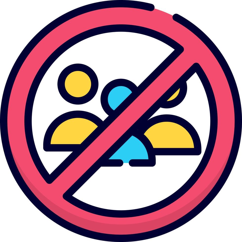 crowd not allowed icon, healthcare and medical icon. vector