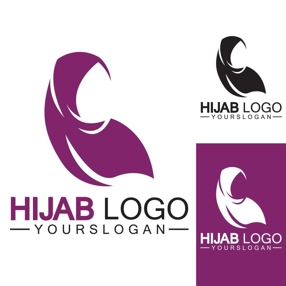 plantilla de vector de diseño de logotipo hijab