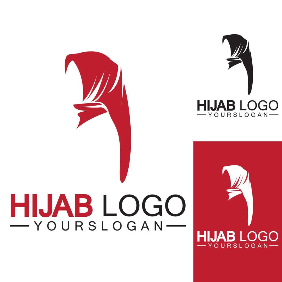 plantilla de vector de diseño de logotipo hijab
