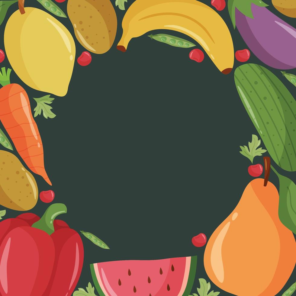 fondo de frutas y verduras del día mundial de la alimentación vector