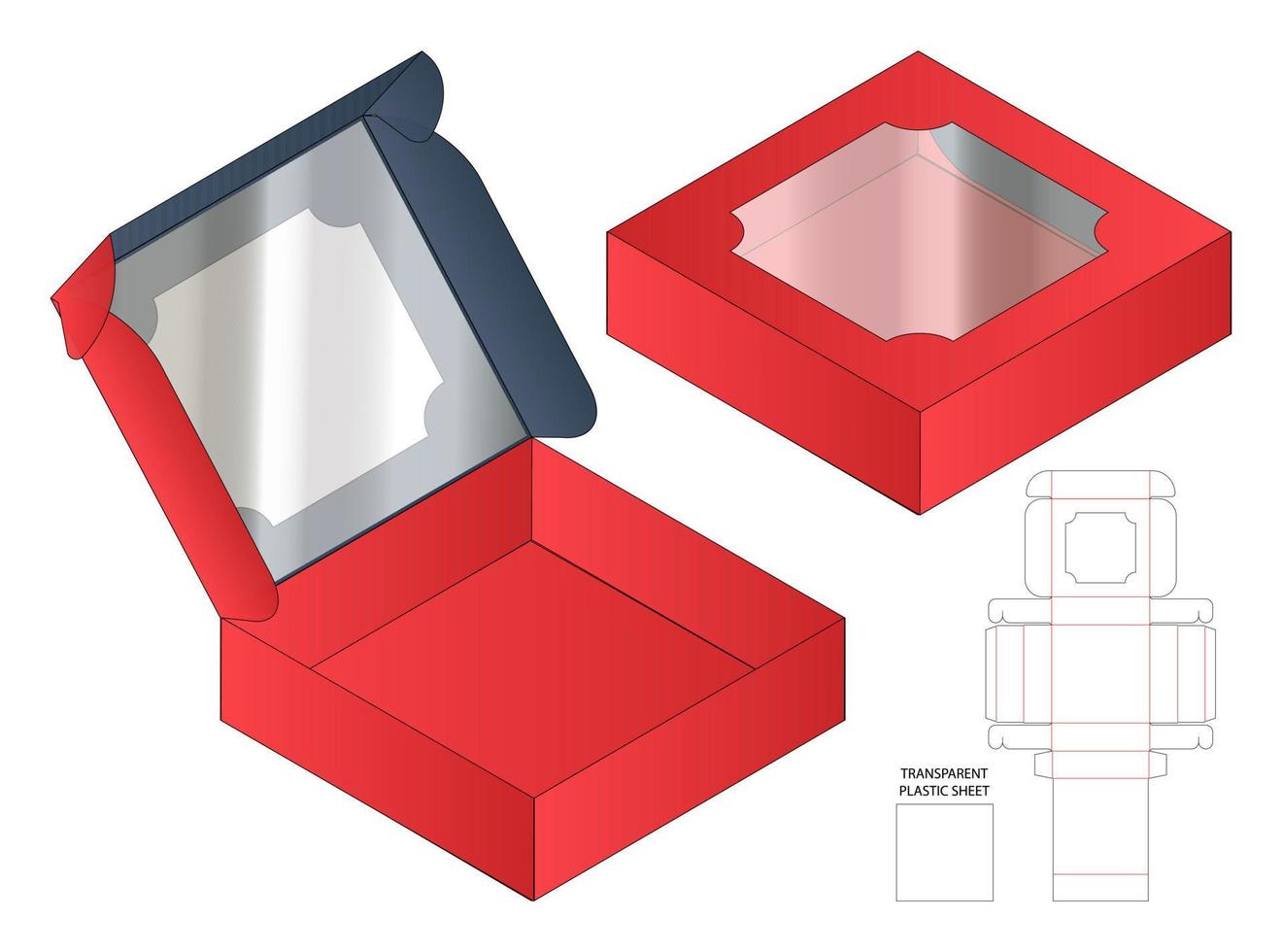 Box packaging die cut template design. 3d mock-up vector