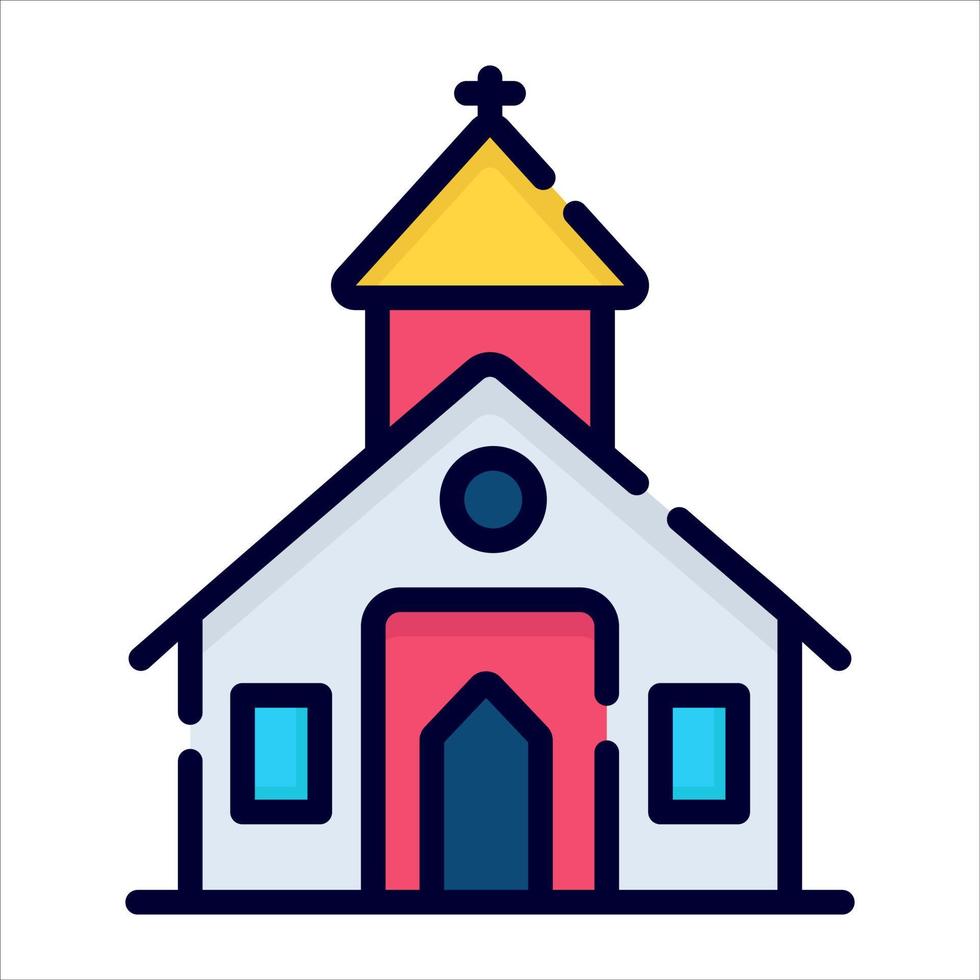 iglesia, icono de construcción, diseño vectorial icono del día de la independencia de estados unidos. vector