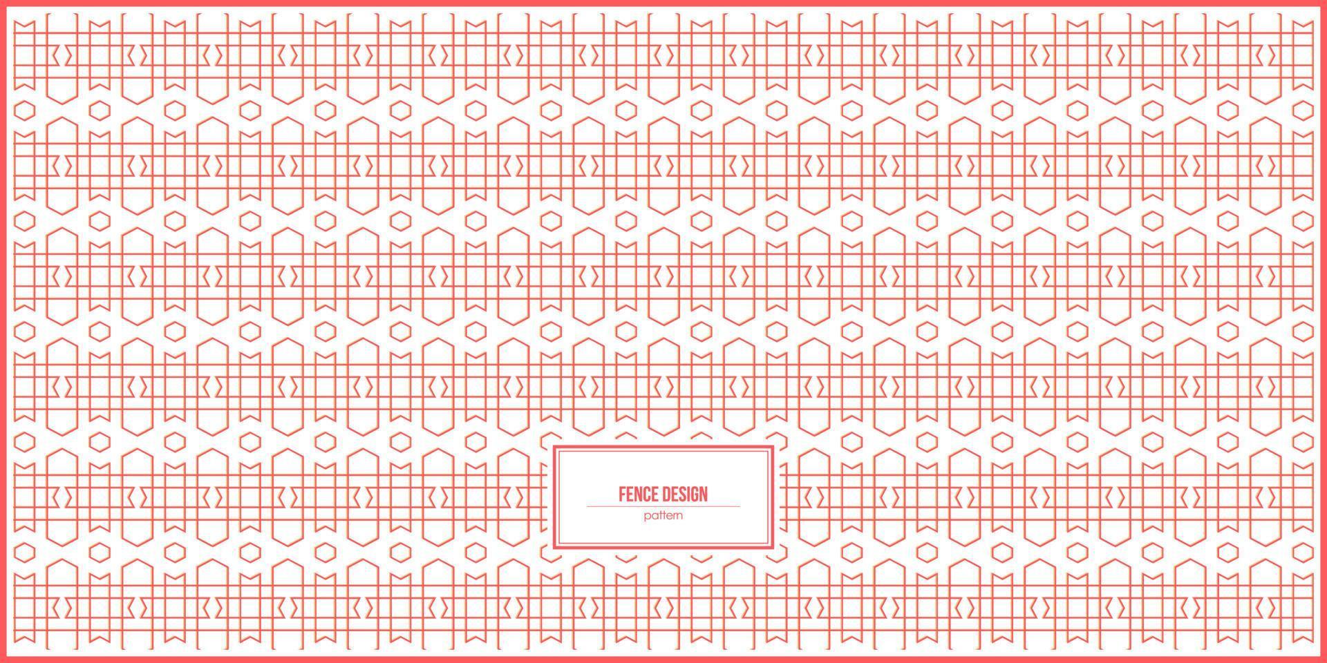 2 layers symmetrical fence pattern design with vector