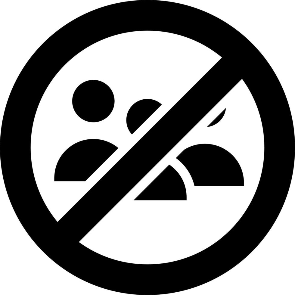 crowd not allowed icon, healthcare and medical icon. vector