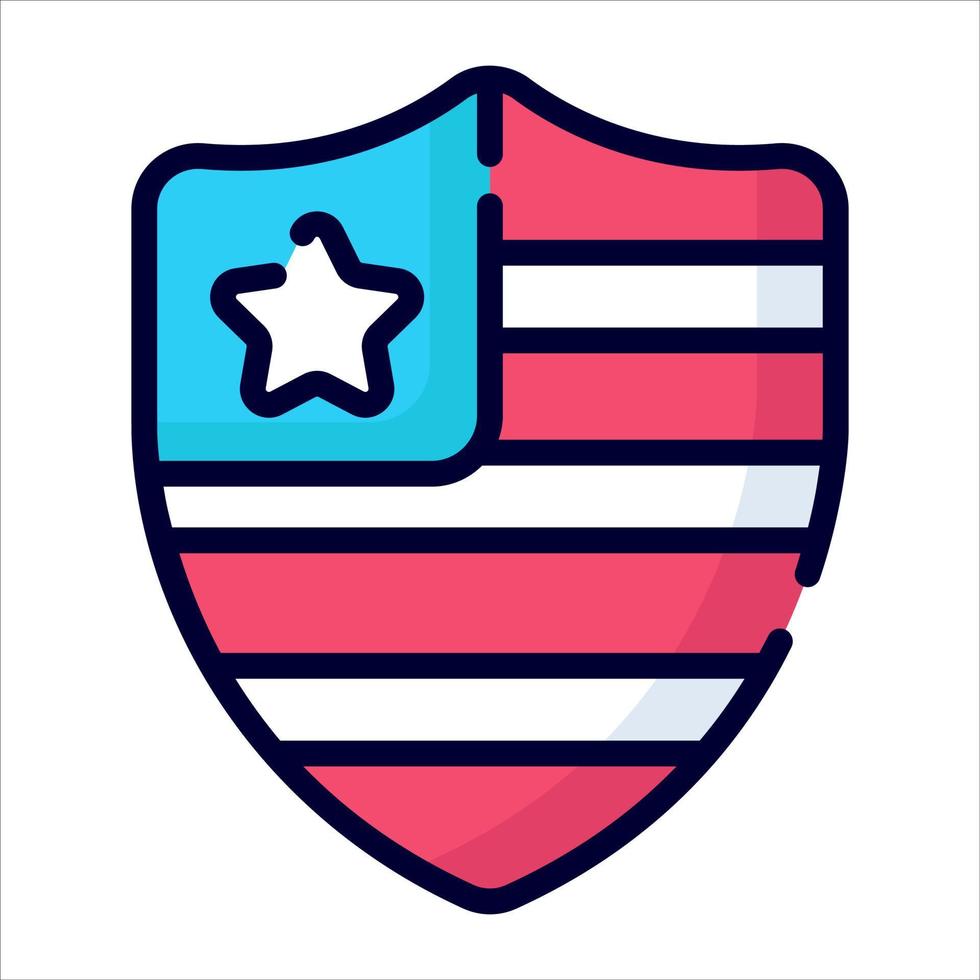 shield, flag icon, vector design usa independence day icon.