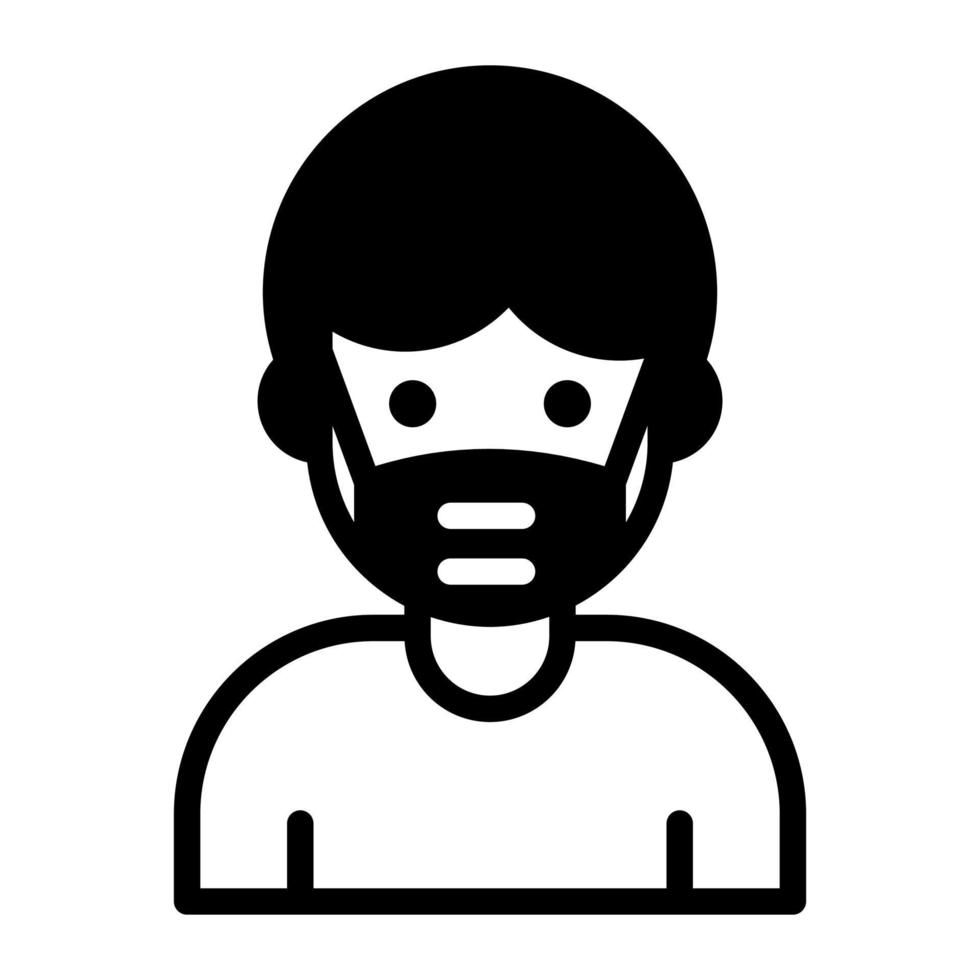 wearing face mask icon, healthcare and medical icon. vector