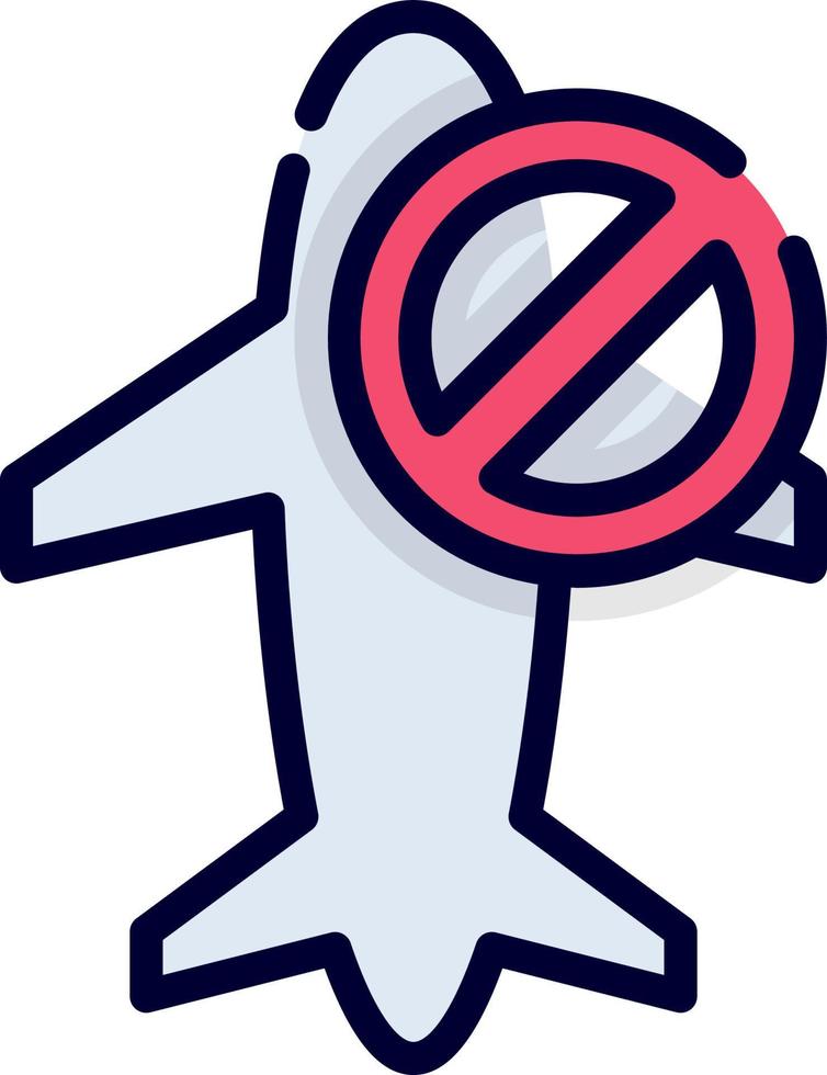 forbidden flight icon, healthcare and medical icon. vector