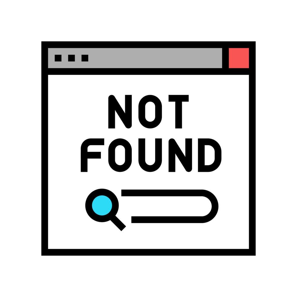 not found web page color icon vector illustration