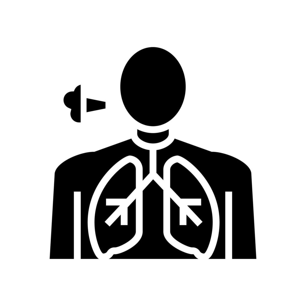 shortness of breath glyph icon vector illustration