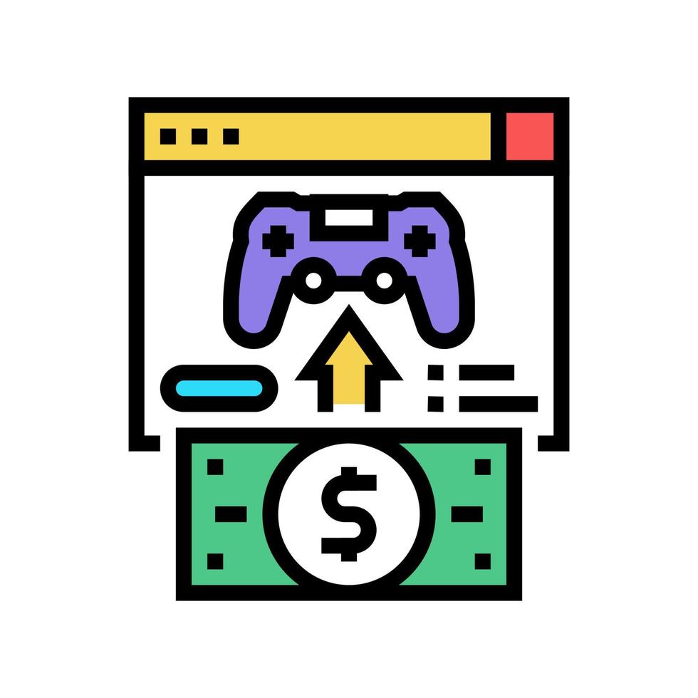 buying video game color icon vector illustration