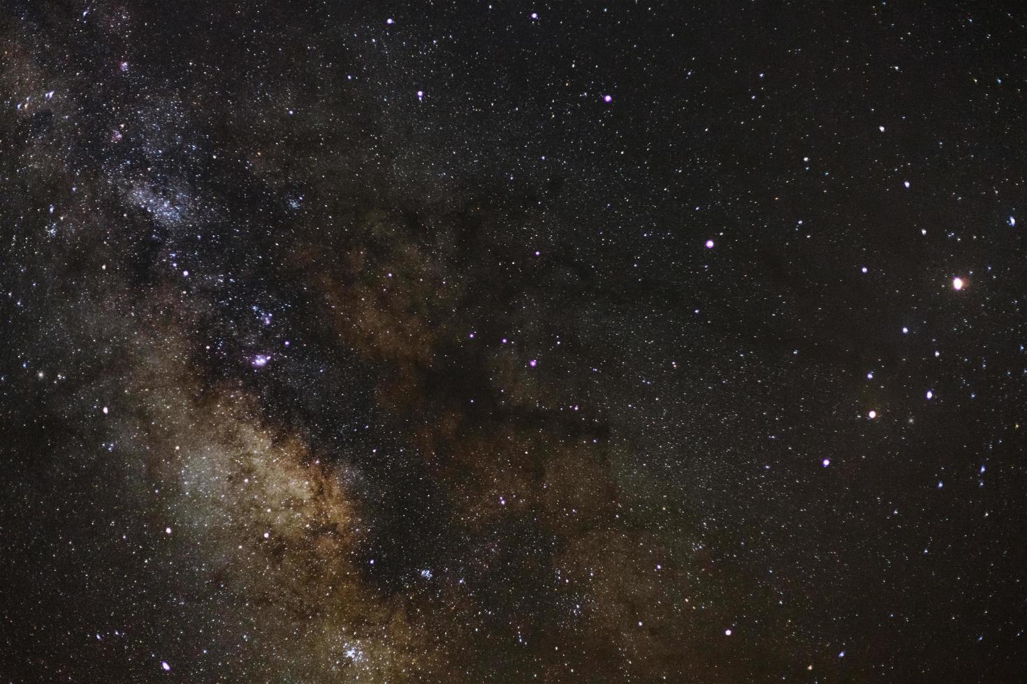 Close-up of Milky way galaxy with stars and space dust in the universe, Long exposure photograph, with grain. photo