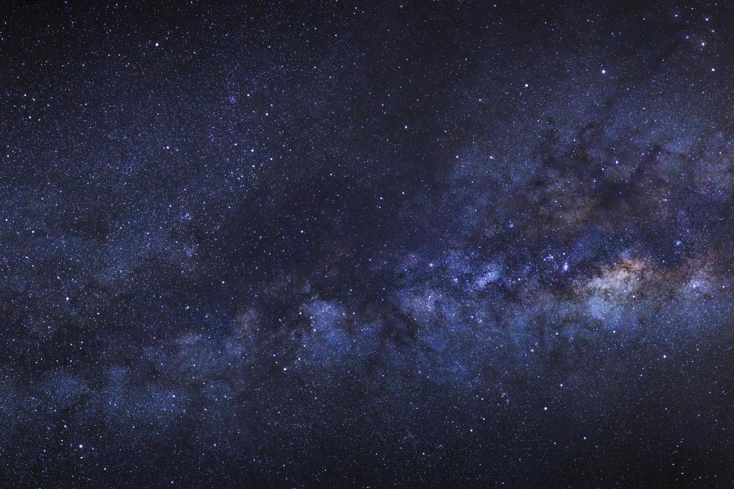 Close-up of Milky way galaxy with stars and space dust in the universe, Long exposure photograph, with grain. photo