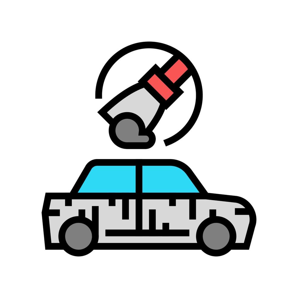 lijado de la ilustración de vector de icono de color de coche