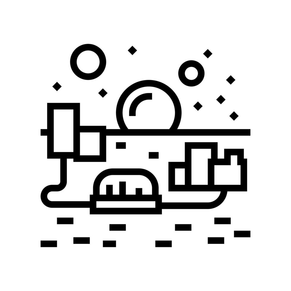 ciudad en marte línea icono vector ilustración