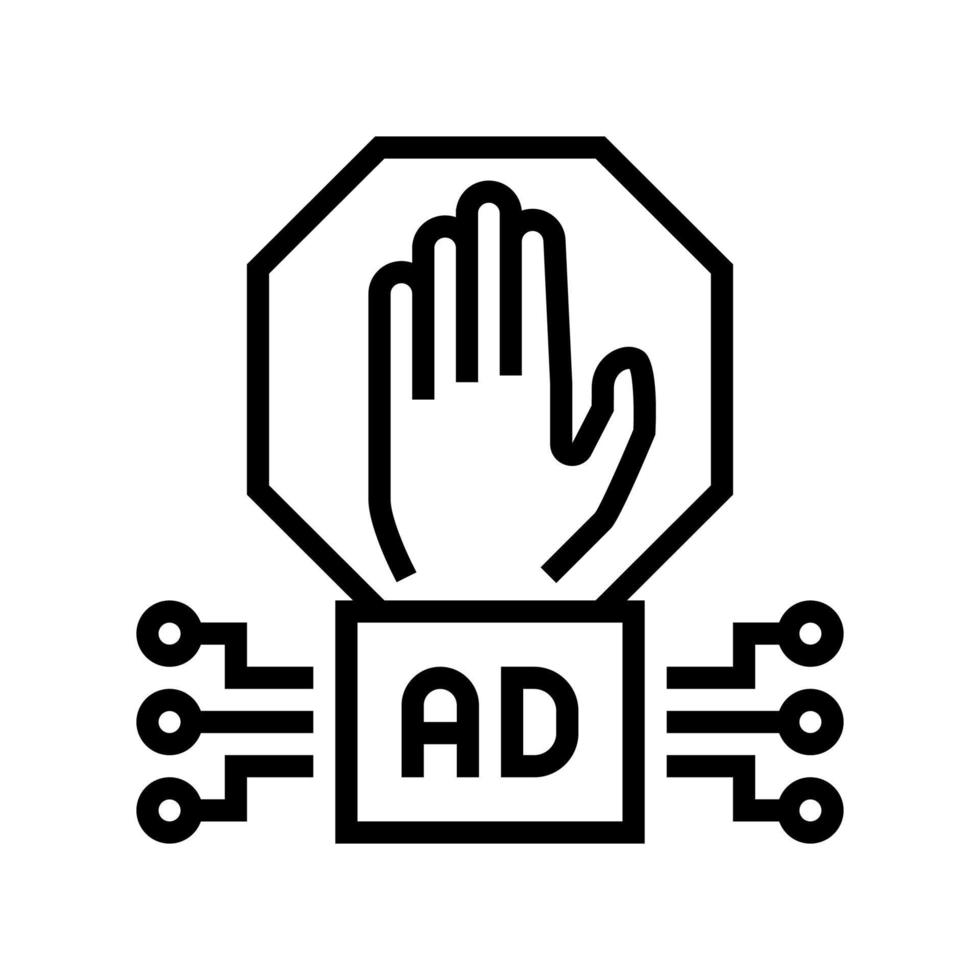 advertisement block technology line icon vector illustration