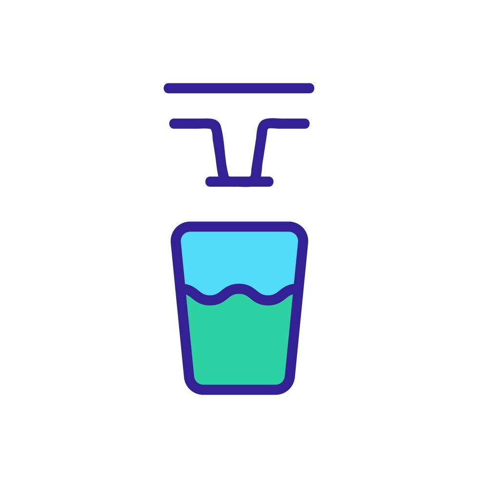 Pour water into the glass icon vector. Isolated contour symbol illustration vector