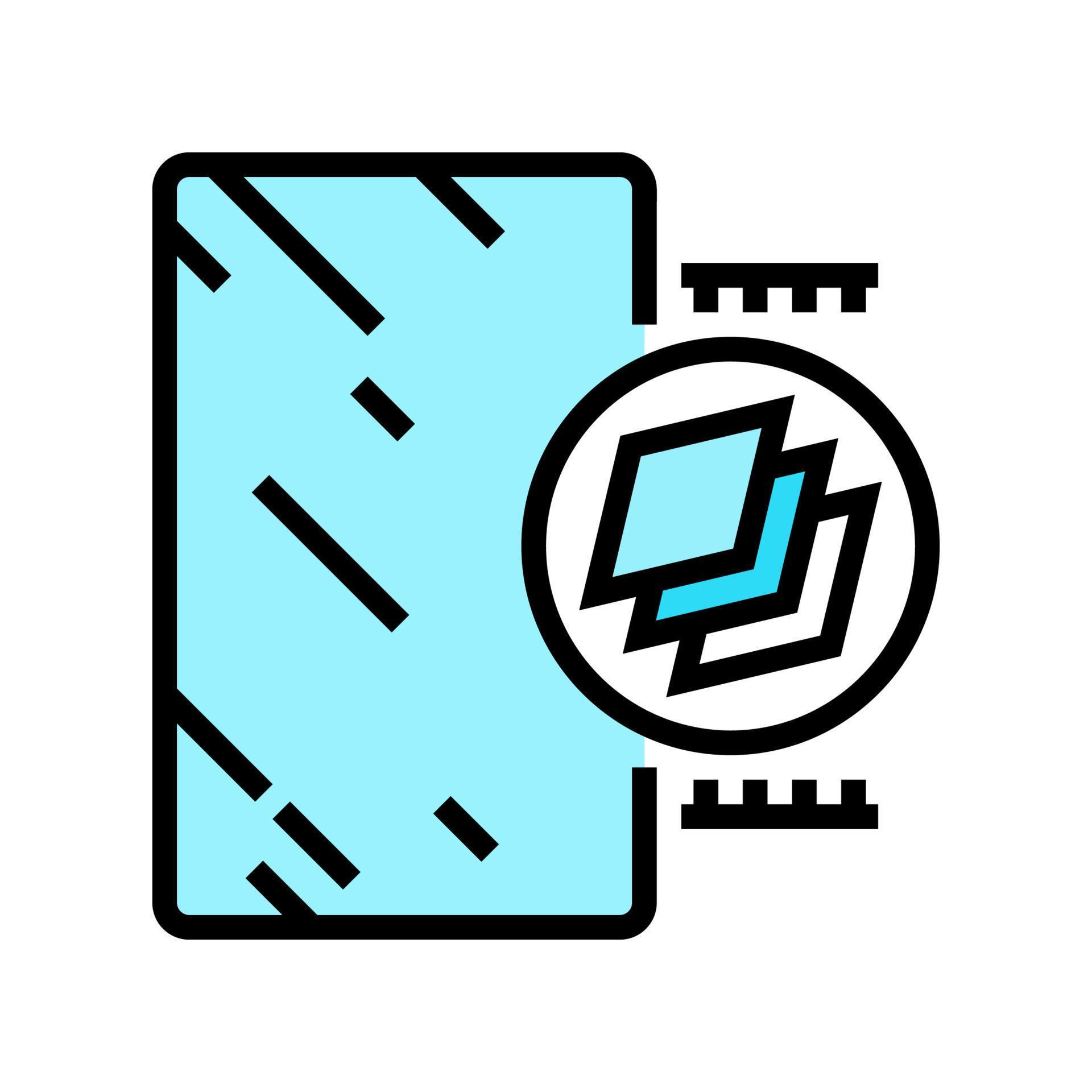 variations in mirror thickness color icon vector illustration 10401868