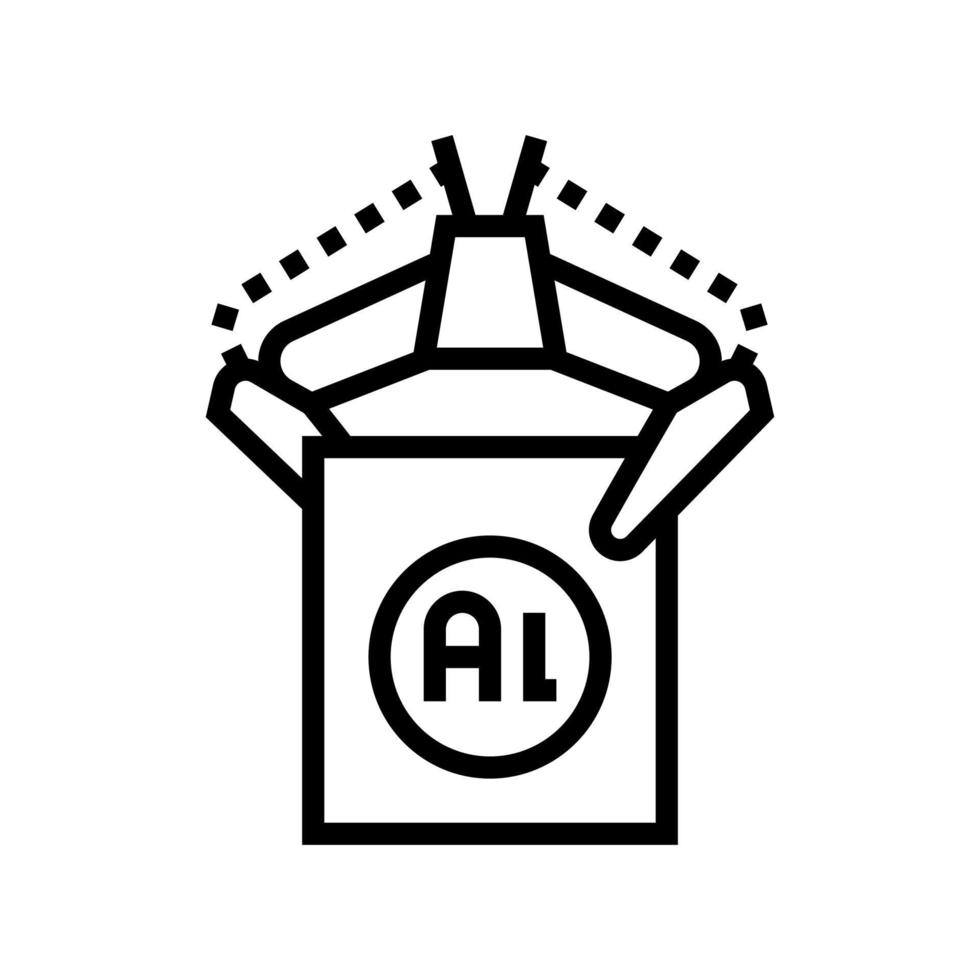 carrying aluminium production in plant line icon vector illustration