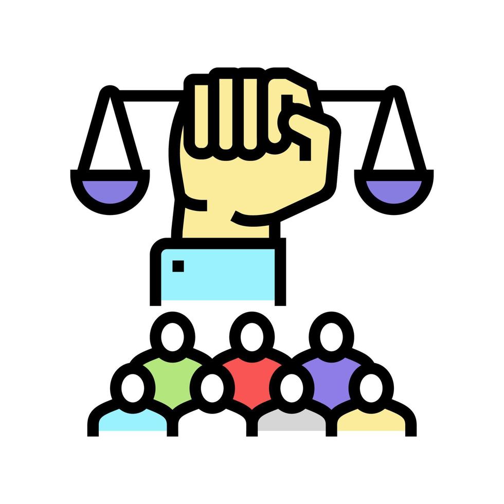 ilustración de vector de icono de color de justicia social