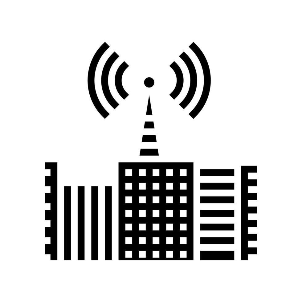 analog transmitter glyph icon vector illustration