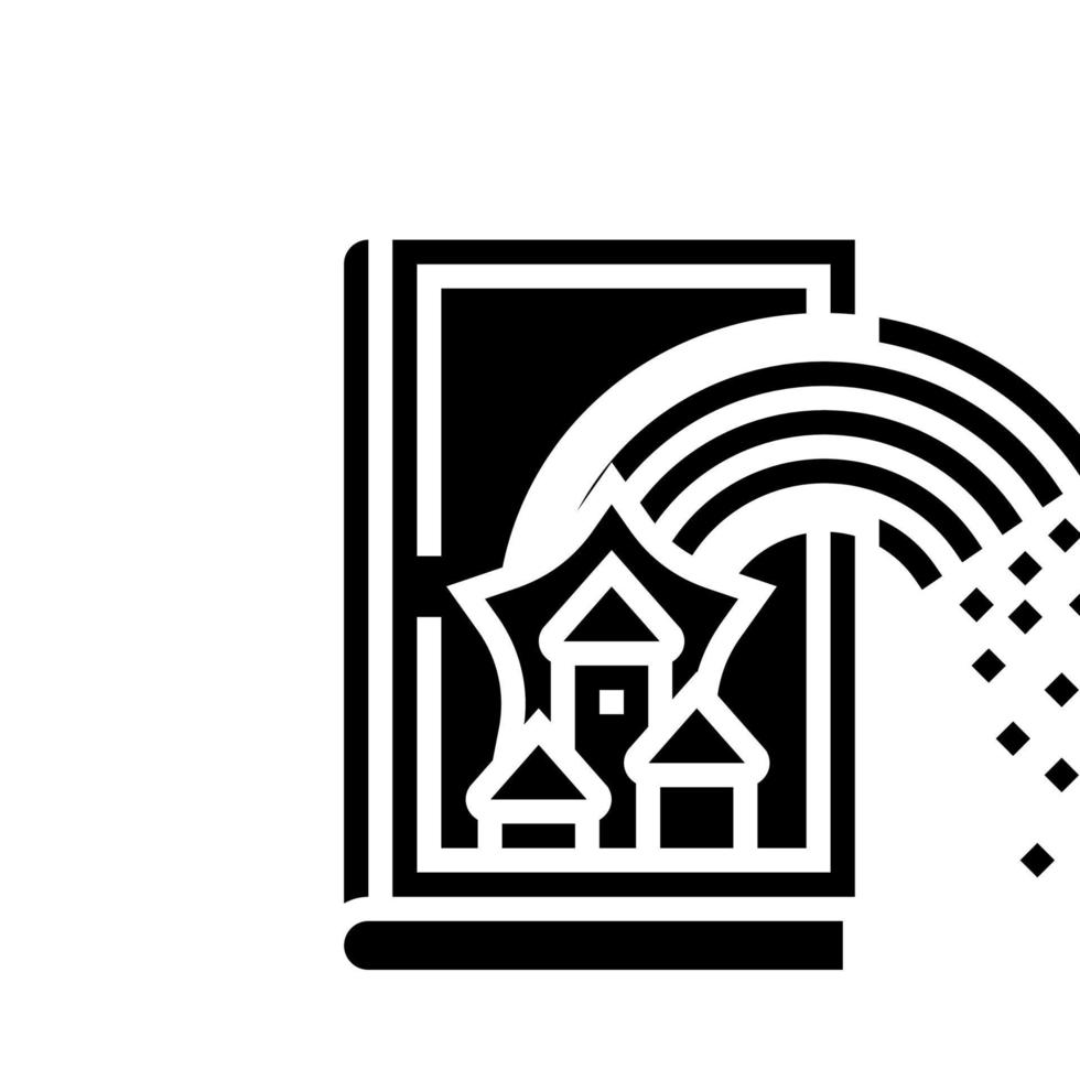 fairy tale book glyph icon vector illustration