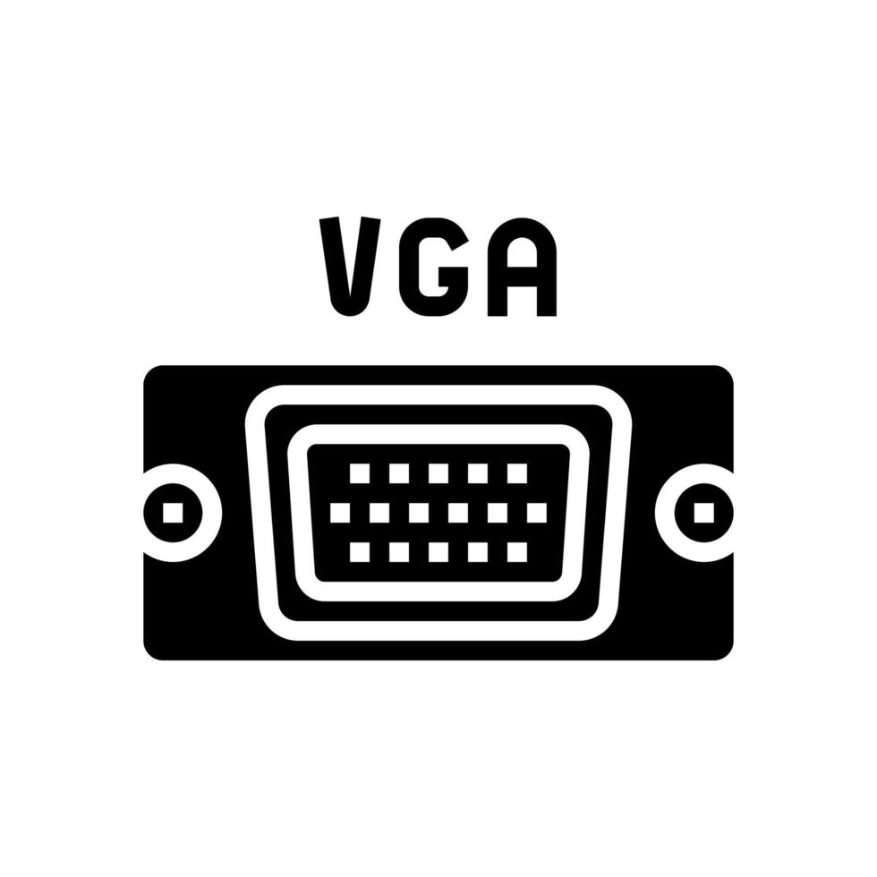 ilustración de vector de icono de glifo de puerto de computadora vga