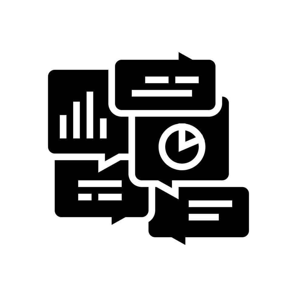 office tasks discussing glyph icon vector illustration