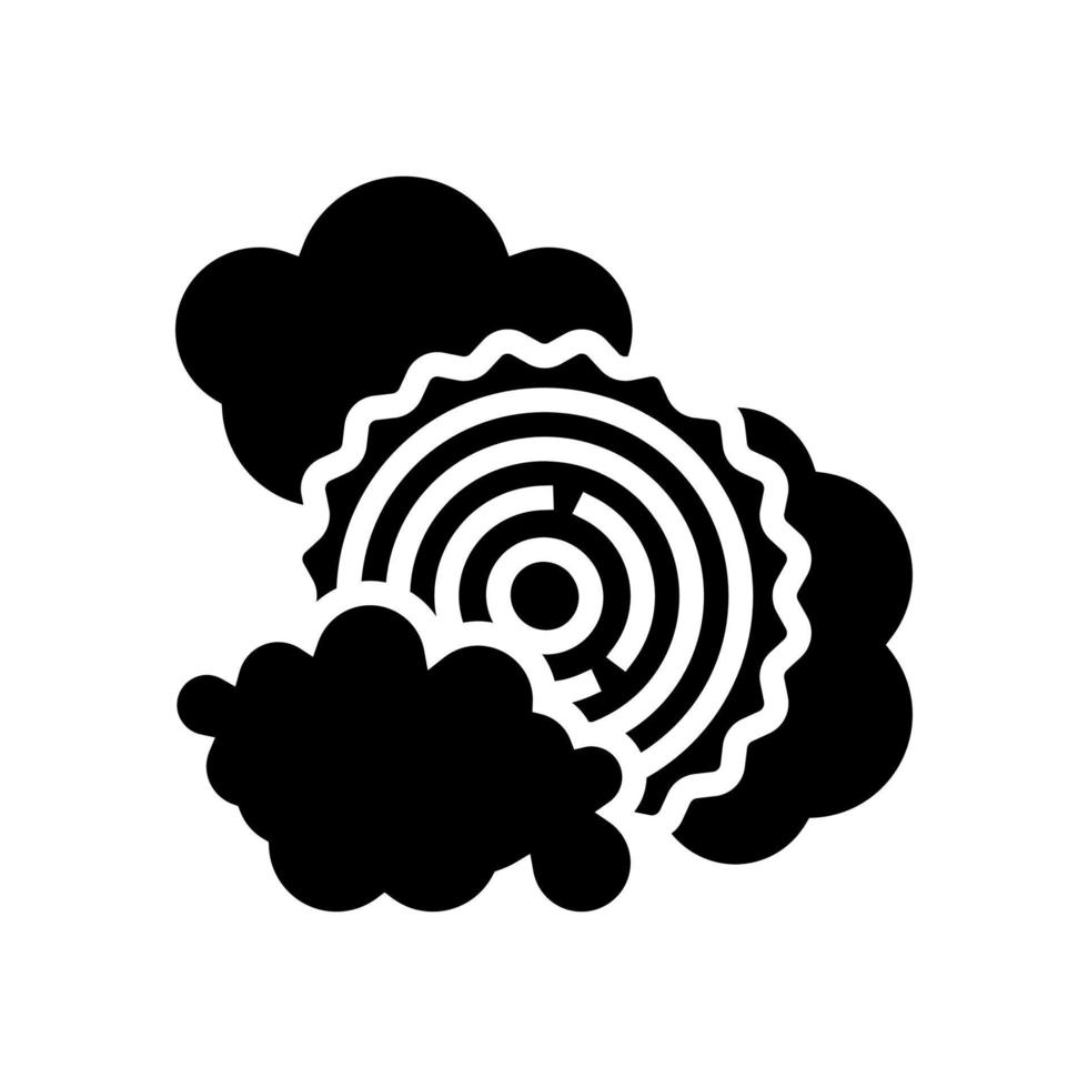 smoking wood trunk glyph icon vector illustration