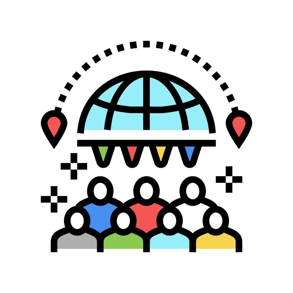 festival tourism color icon vector illustration