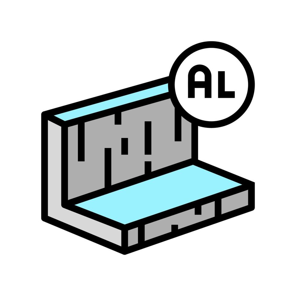 Ilustración de vector de icono de color de perfil de metal de aluminio