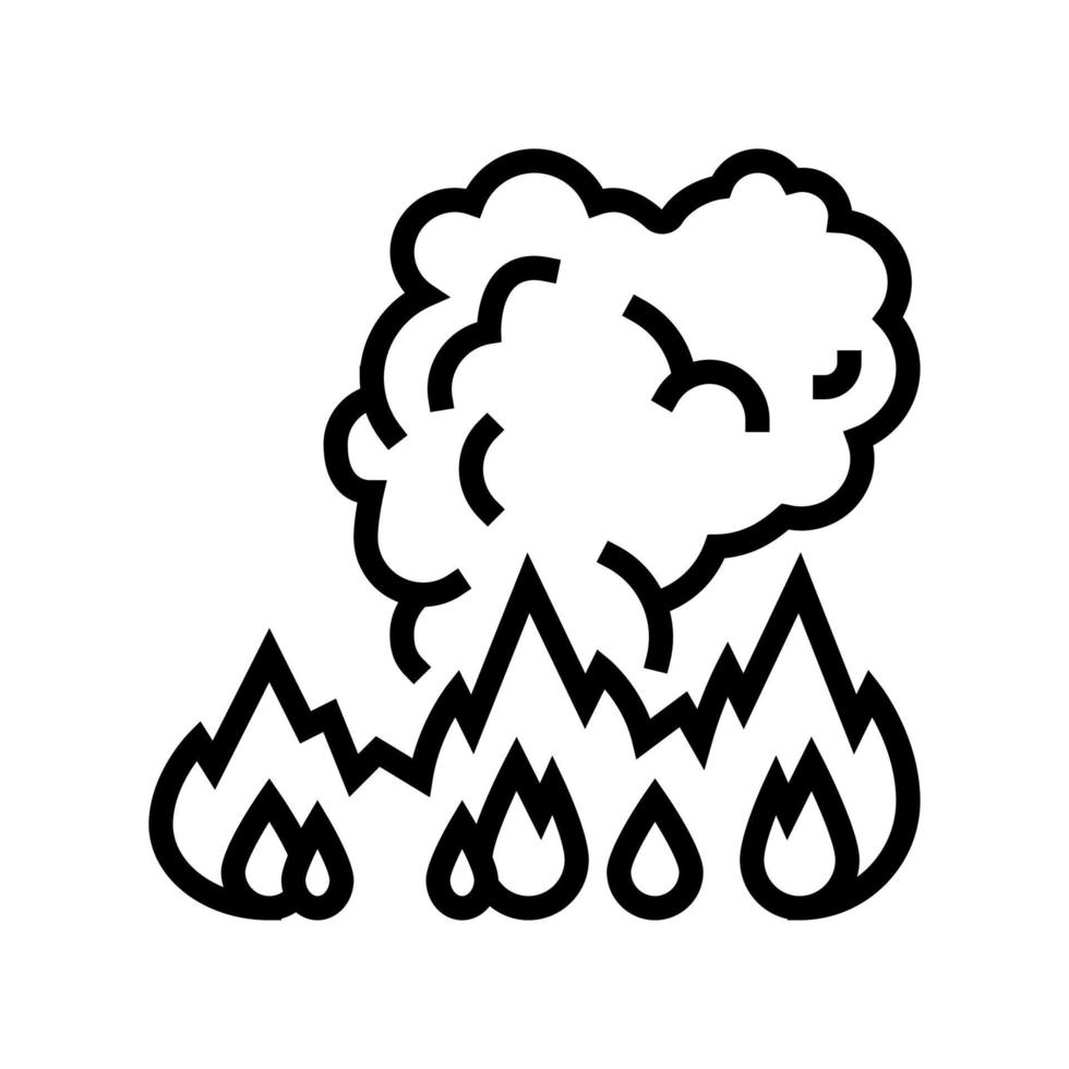 ilustración de vector de icono de línea de humo de fuego