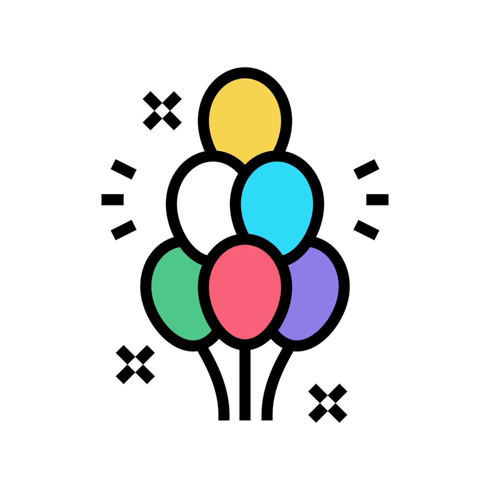 globo ramo color icono vector ilustración