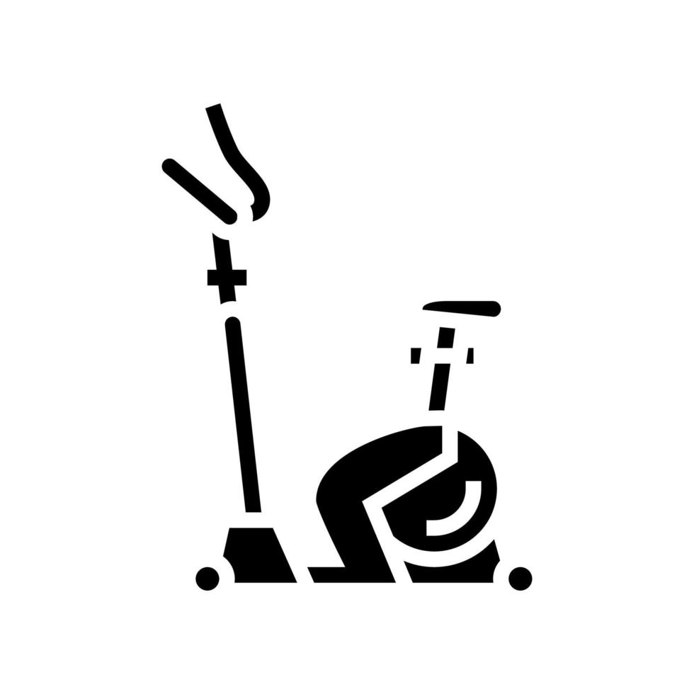 bicicleta de ejercicio glifo icono vector ilustración