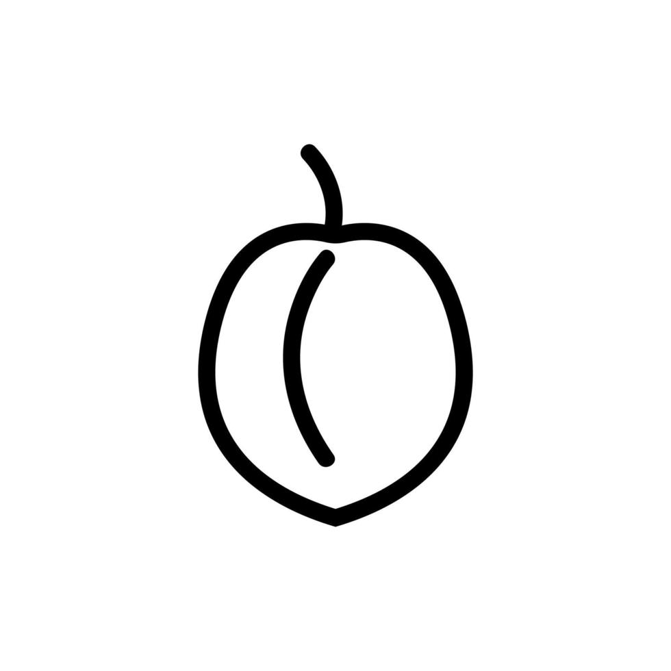 Peach icon vector. Isolated contour symbol illustration vector