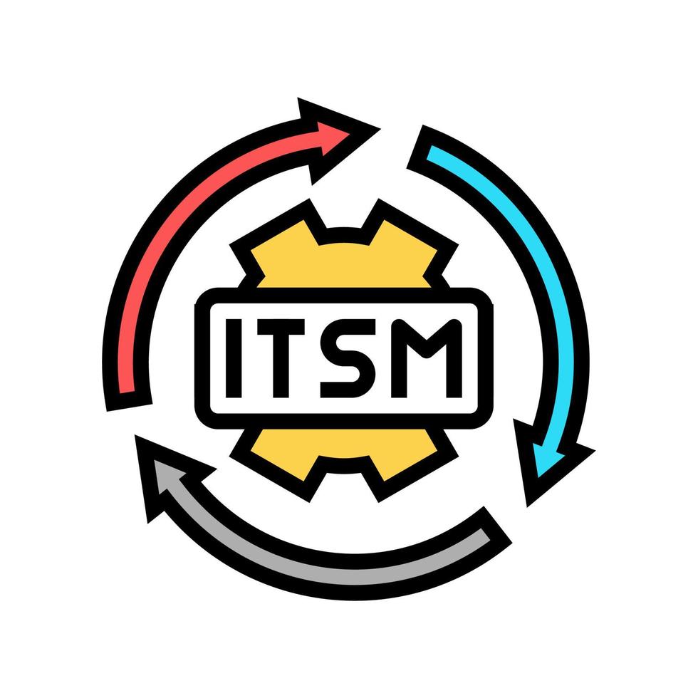 it service management color icon vector illustration