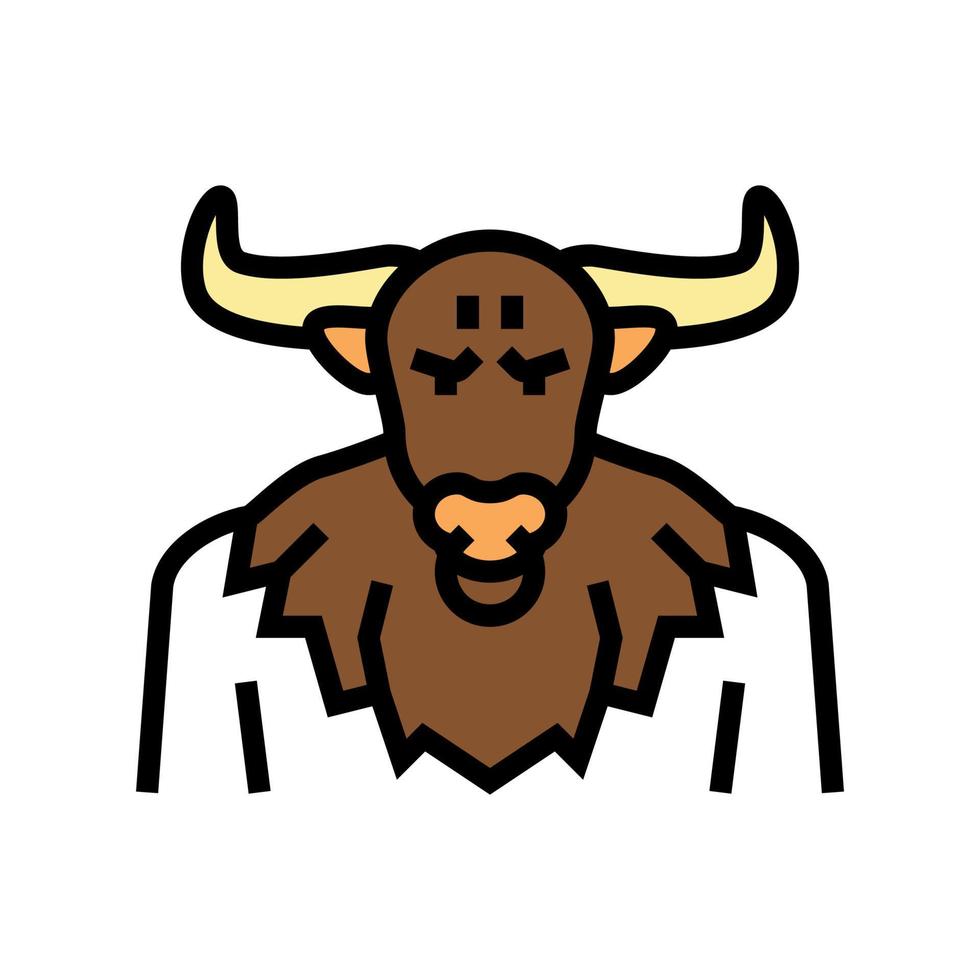 minotaur ancient greece color icon vector illustration